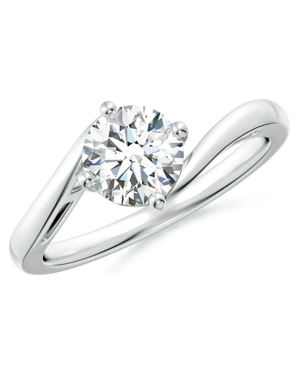 Classic Round Diamond Solitaire Bypass Ring